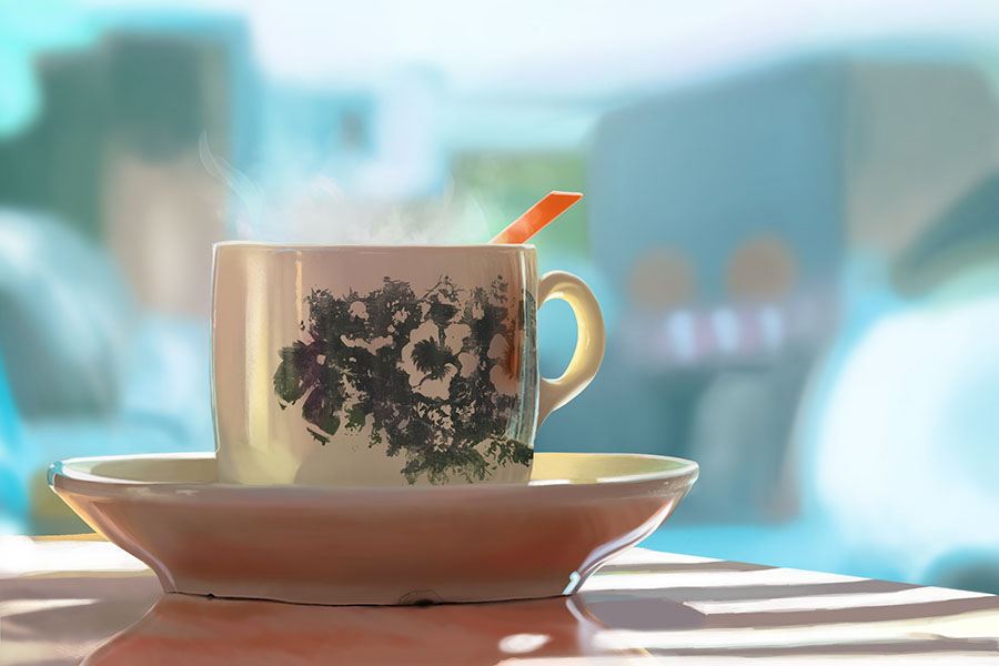 Digital painting - Tasse à café