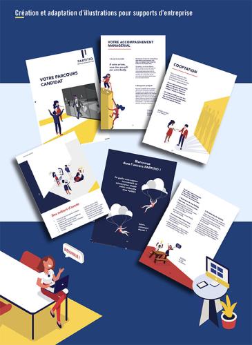 Création d'illustrations pour documents d'entreprise et supports de communication - Société Partitio (31)